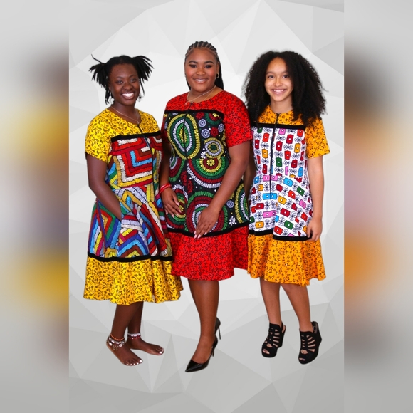 African Print Skater Dress - Picture 2 of 3